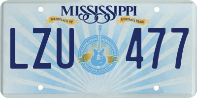 MS license plate LZU477