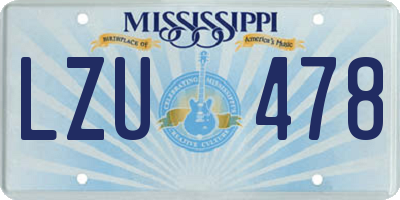 MS license plate LZU478