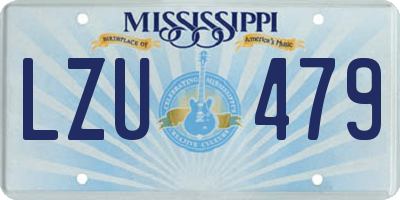 MS license plate LZU479