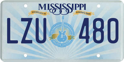 MS license plate LZU480