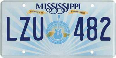 MS license plate LZU482
