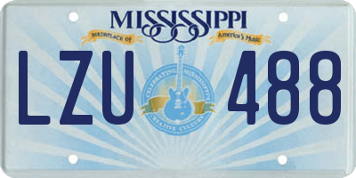 MS license plate LZU488