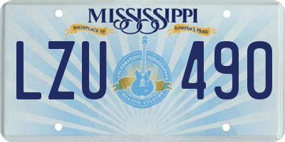MS license plate LZU490