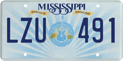 MS license plate LZU491