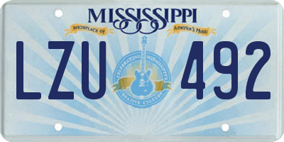 MS license plate LZU492