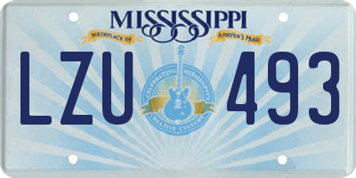 MS license plate LZU493
