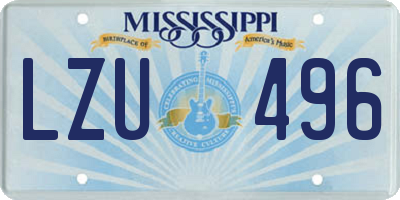 MS license plate LZU496