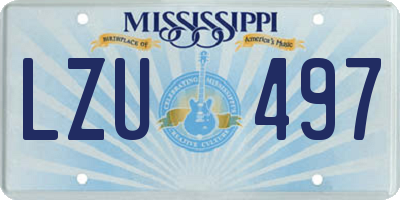 MS license plate LZU497