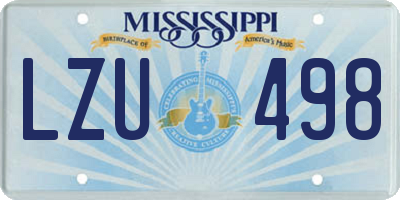 MS license plate LZU498