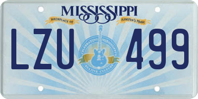 MS license plate LZU499