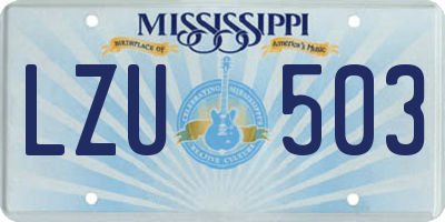 MS license plate LZU503