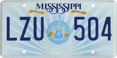 MS license plate LZU504