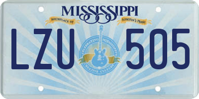 MS license plate LZU505