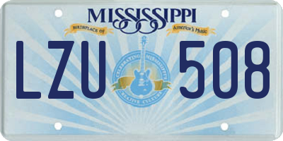 MS license plate LZU508