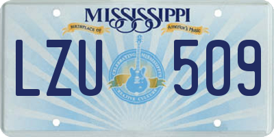 MS license plate LZU509