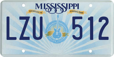 MS license plate LZU512