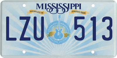 MS license plate LZU513