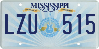 MS license plate LZU515