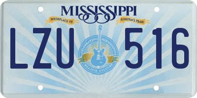 MS license plate LZU516