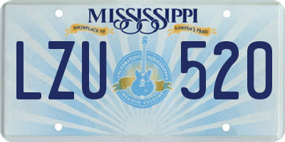 MS license plate LZU520