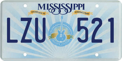 MS license plate LZU521