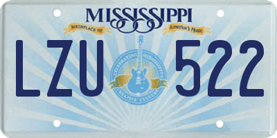 MS license plate LZU522