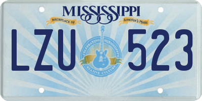 MS license plate LZU523