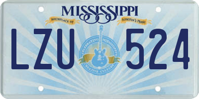 MS license plate LZU524