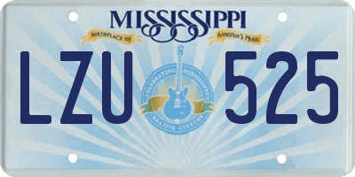 MS license plate LZU525