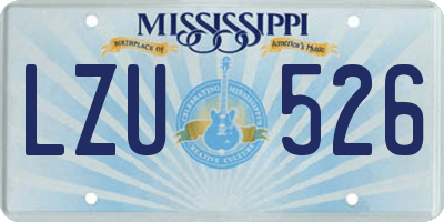 MS license plate LZU526