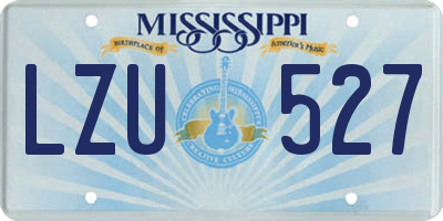 MS license plate LZU527