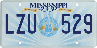 MS license plate LZU529