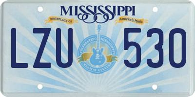 MS license plate LZU530