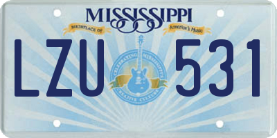 MS license plate LZU531