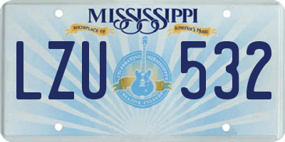 MS license plate LZU532