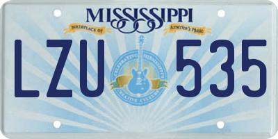 MS license plate LZU535