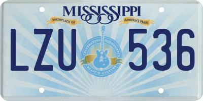 MS license plate LZU536