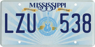MS license plate LZU538