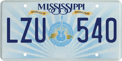 MS license plate LZU540