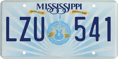 MS license plate LZU541