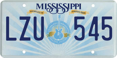 MS license plate LZU545