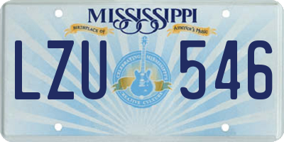 MS license plate LZU546