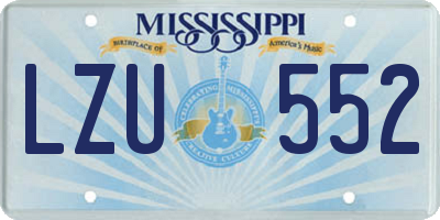 MS license plate LZU552