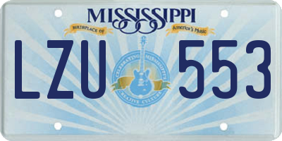 MS license plate LZU553