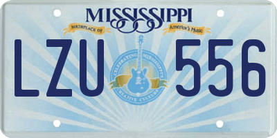 MS license plate LZU556