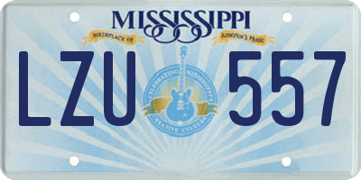MS license plate LZU557