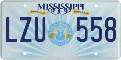 MS license plate LZU558
