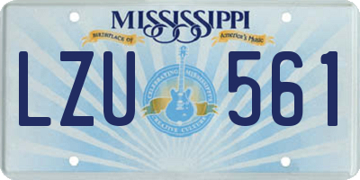 MS license plate LZU561
