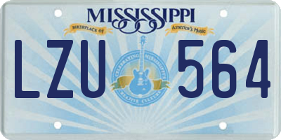 MS license plate LZU564