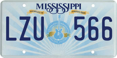 MS license plate LZU566